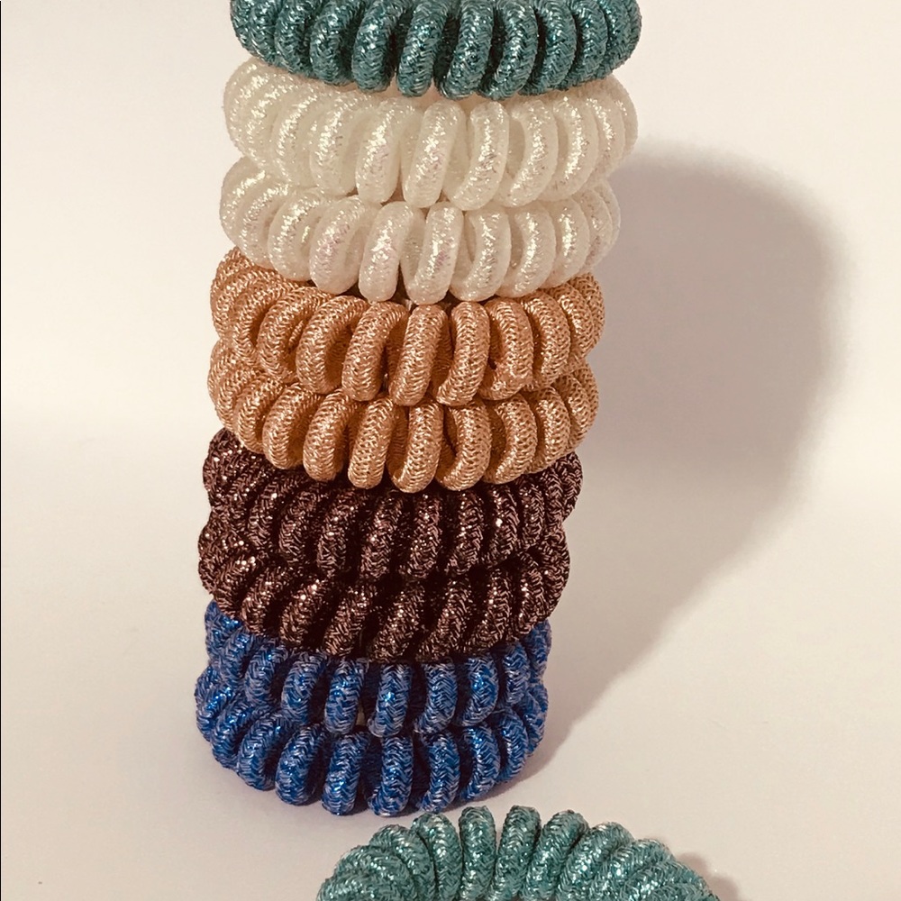 Spiral colorful hair ties, curly hair ties